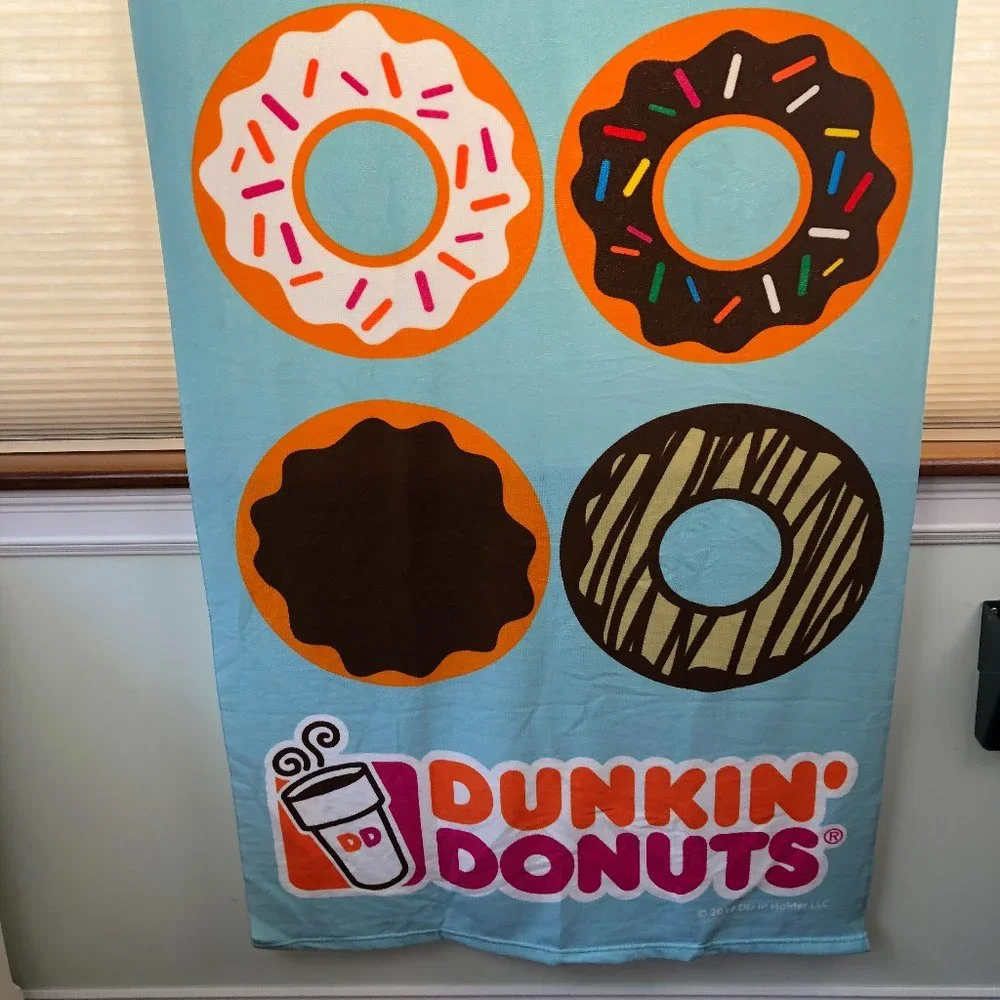 NEW Dunkin Donuts Beach Towel Coastal Vacation RARE Collectible Pool Resort